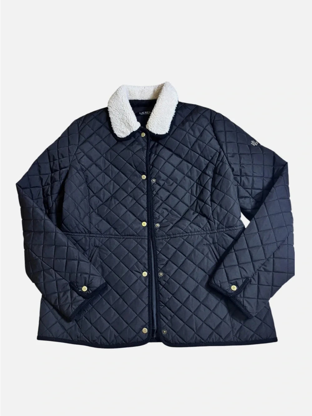 LRL Ralph Lauren Black Quilted Barn Jacket Old Money Lg